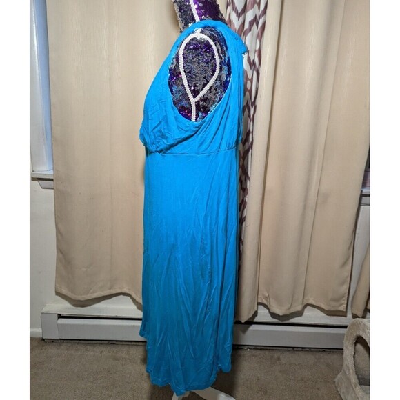 Lane Bryant 14/16 Blue White Strapless Mini Dress - Picture 3 of 4